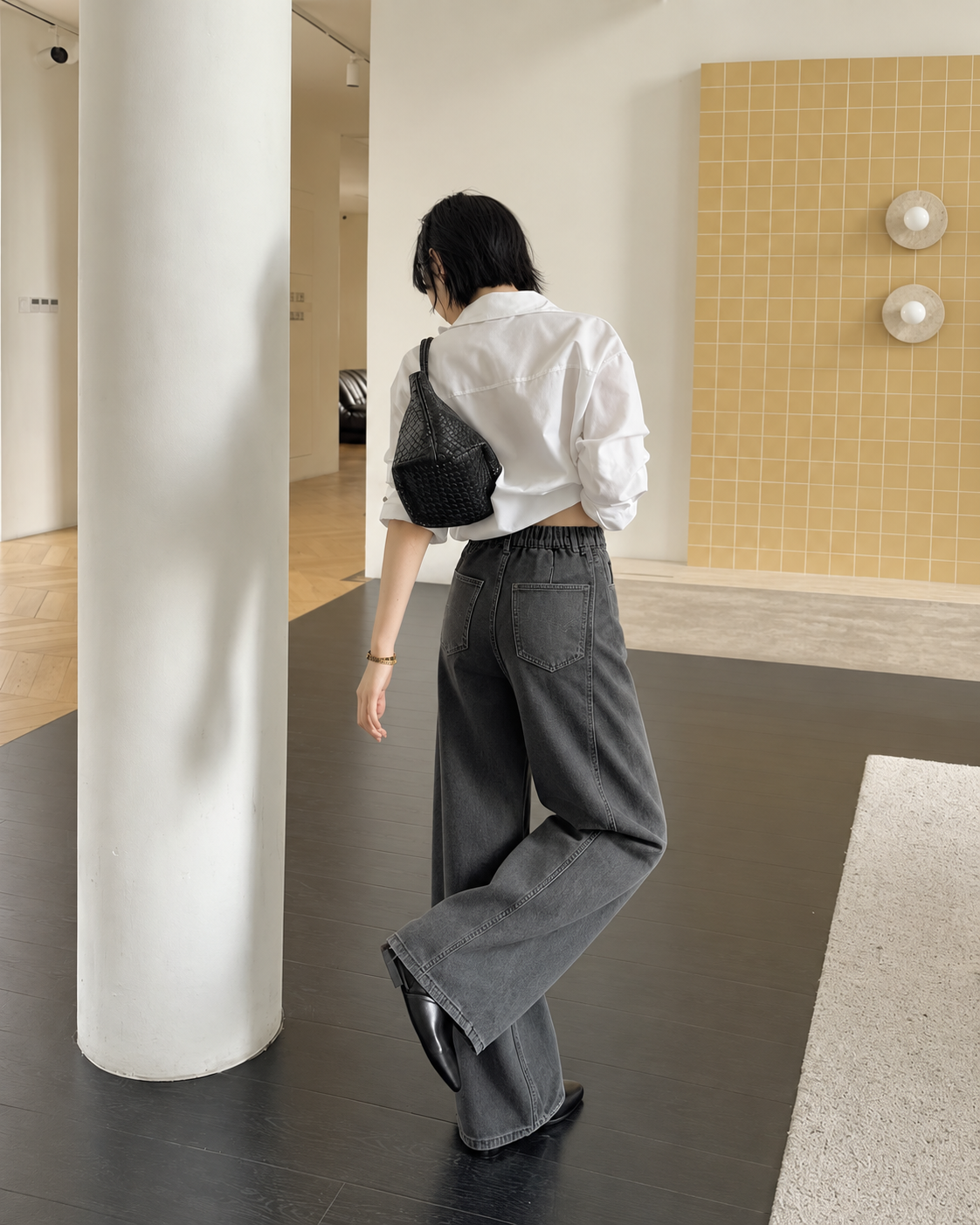 Stripe demin pants