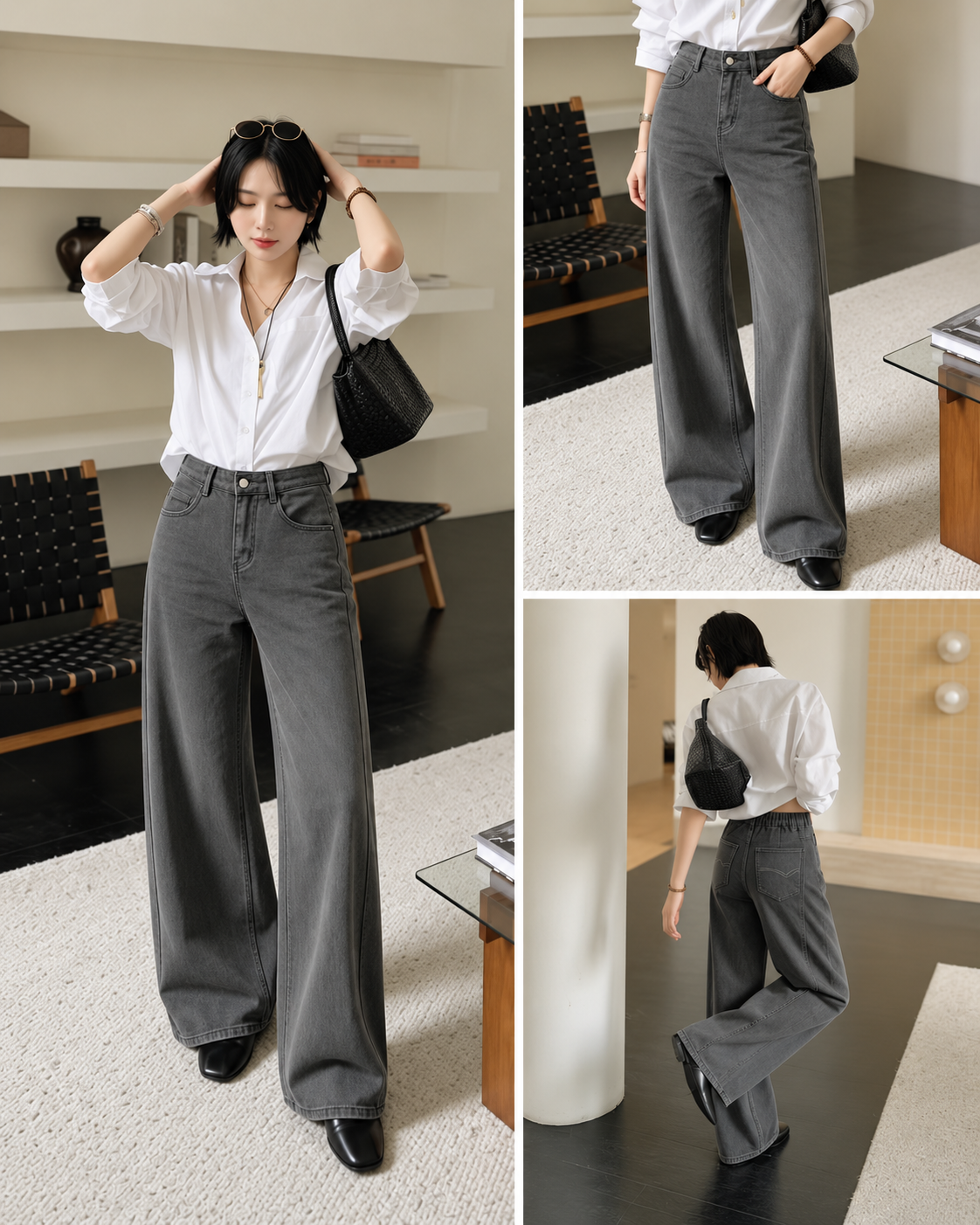 Stripe demin pants